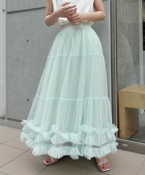 仙氣滿滿超人氣！薄紗Ruffle半裙 🍞