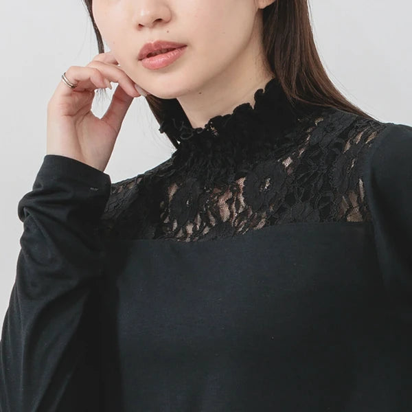 Ruffle小性感！花紋刺繡長袖打底 🍞