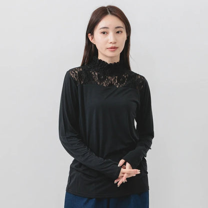 Ruffle小性感！花紋刺繡長袖打底 🍞