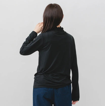 Ruffle小性感！花紋刺繡長袖打底 🍞