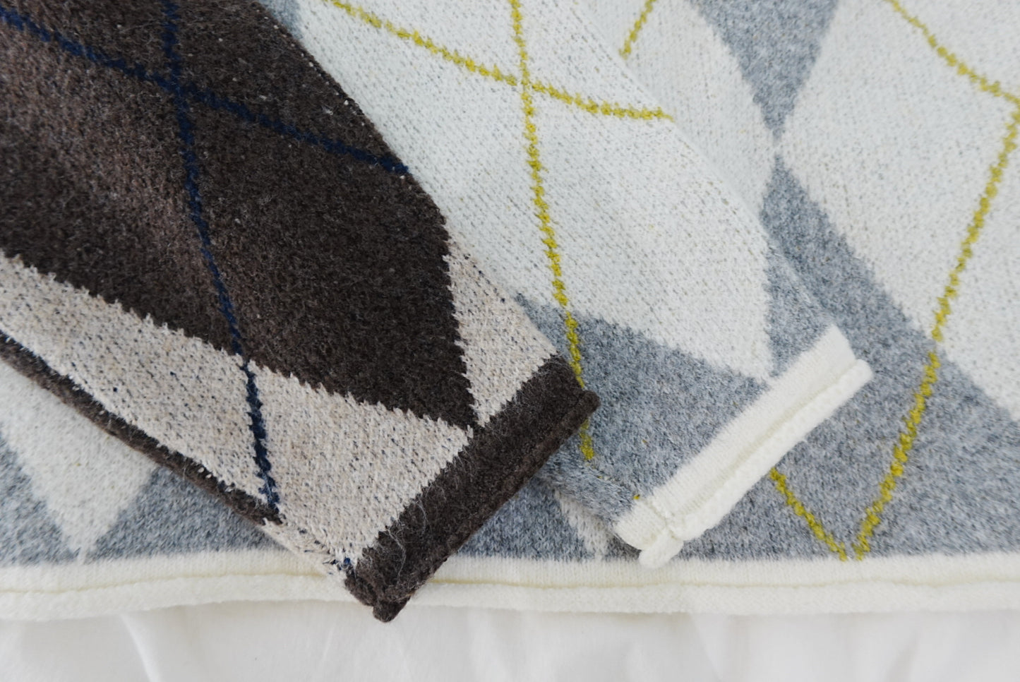 下寬版！菱形格紋針織薄毛衣 🍞