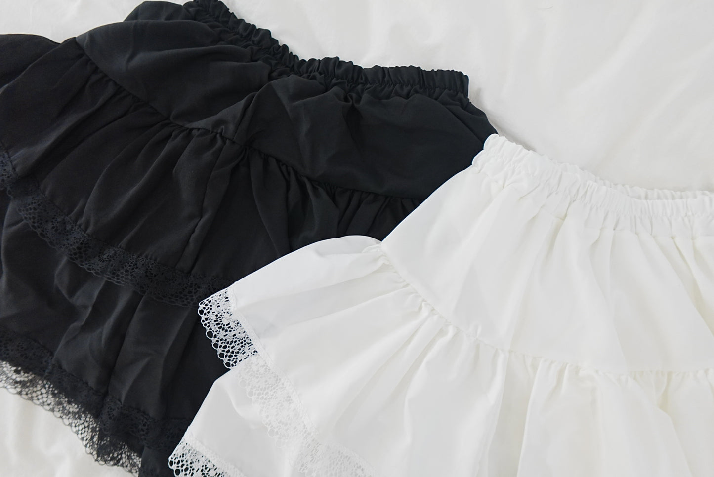 雙層Ruffle！網紋層疊迷你裙 🍞