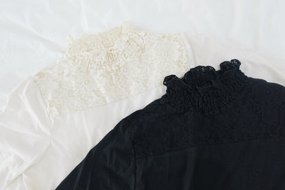 Ruffle小性感！花紋刺繡長袖打底 🍞