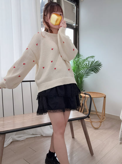 雙層Ruffle！網紋層疊迷你裙 🍞