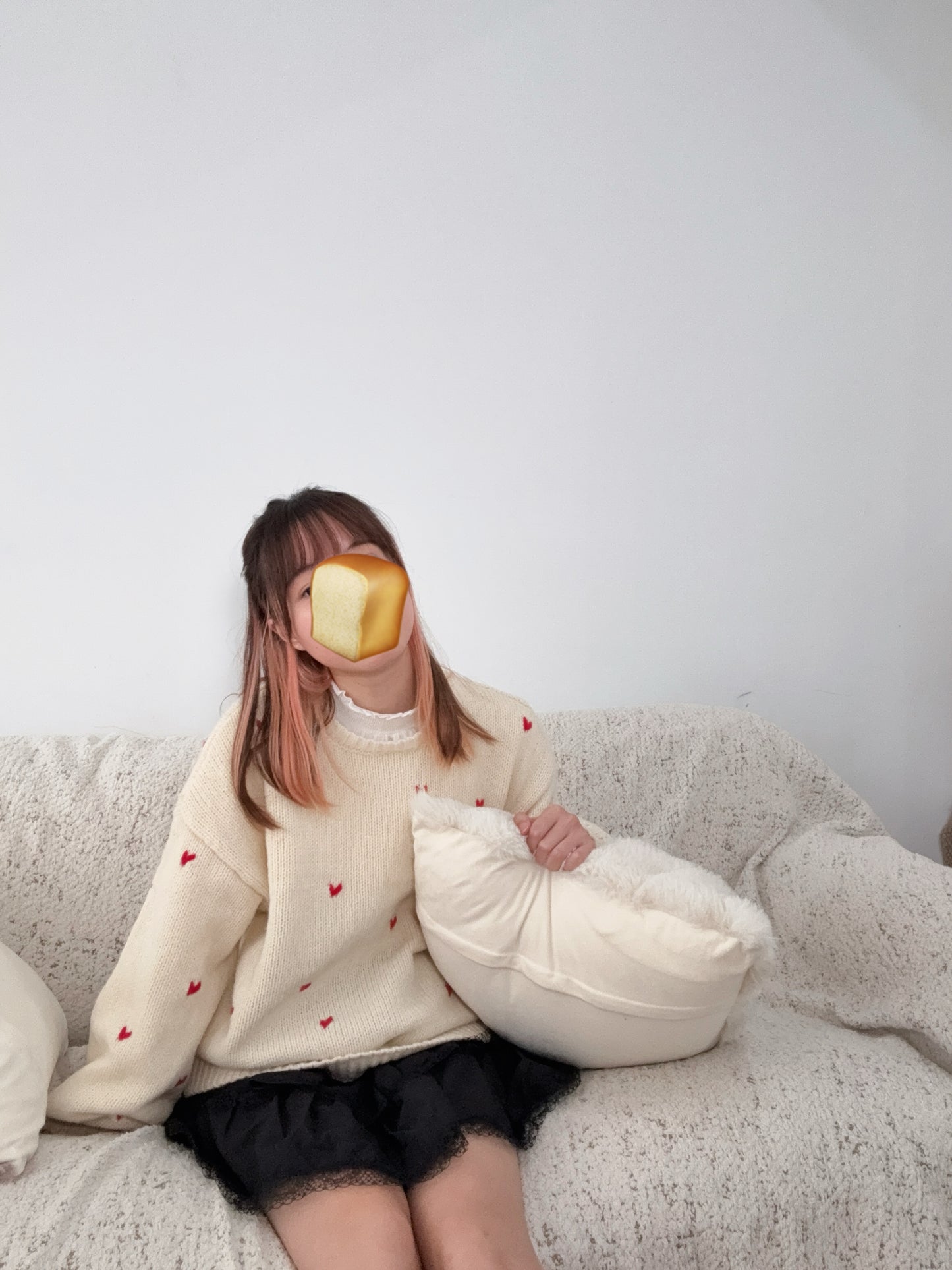 厚實質感！愛心刺繡針織毛衣 🍞