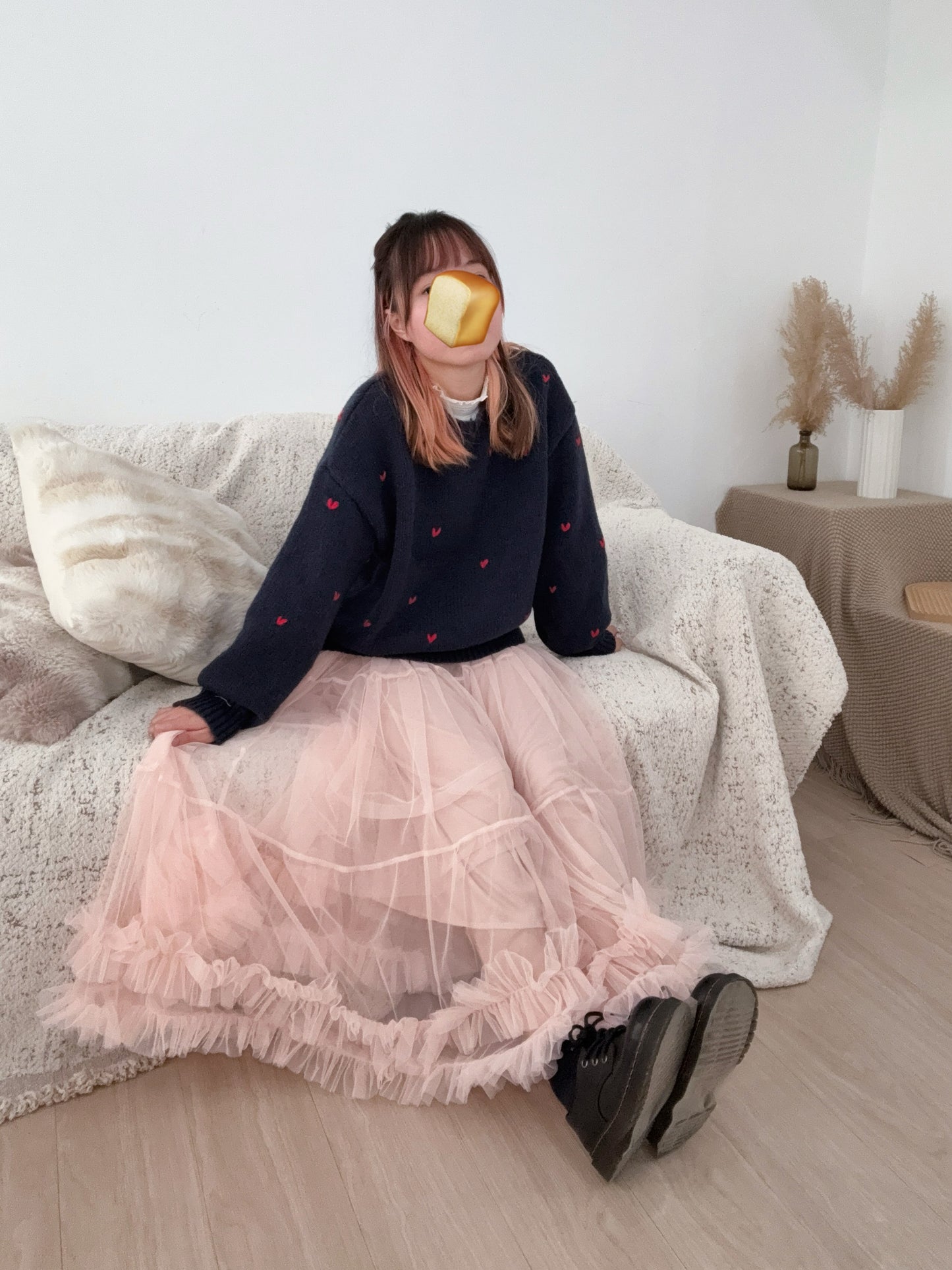 厚實質感！愛心刺繡針織毛衣 🍞