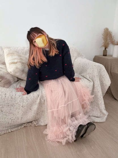 厚實質感！愛心刺繡針織毛衣 🍞