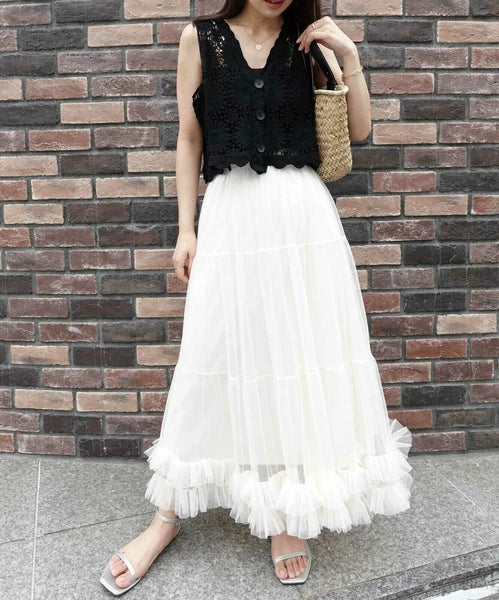 仙氣滿滿超人氣！薄紗Ruffle半裙 🍞