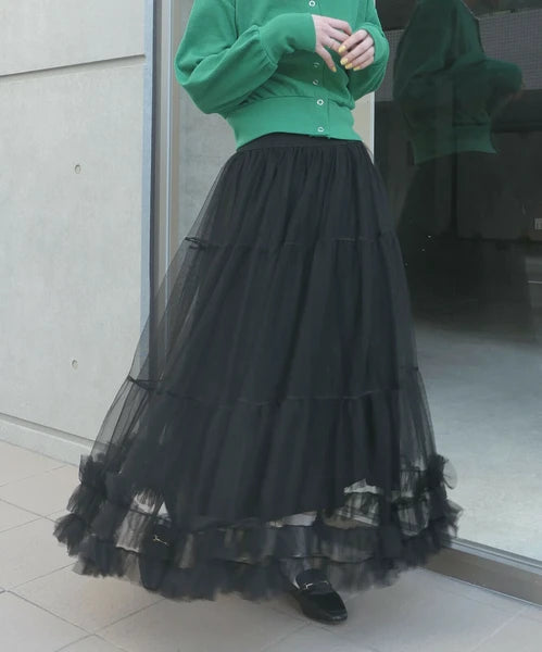 仙氣滿滿超人氣！薄紗Ruffle半裙 🍞