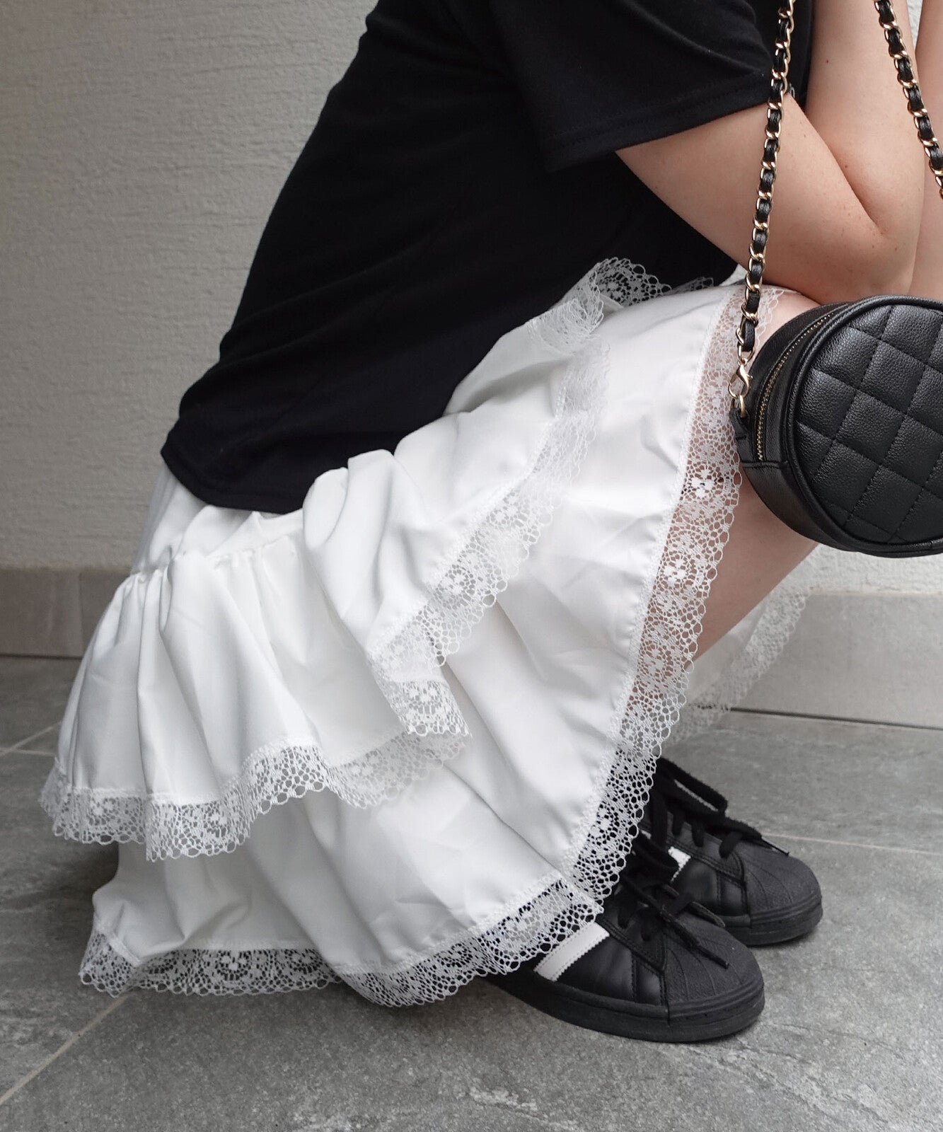 雙層Ruffle！網紋層疊迷你裙 🍞