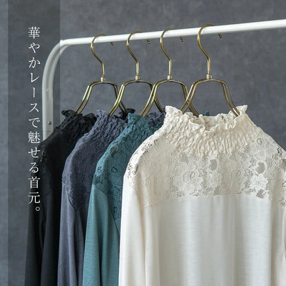 Ruffle小性感！花紋刺繡長袖打底 🍞