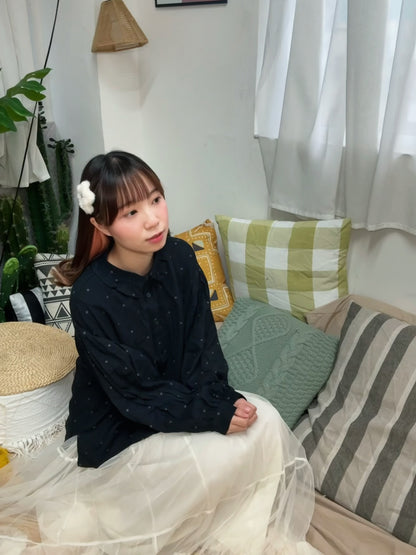 可愛波點！Ruffle衣領恤衫 🍞