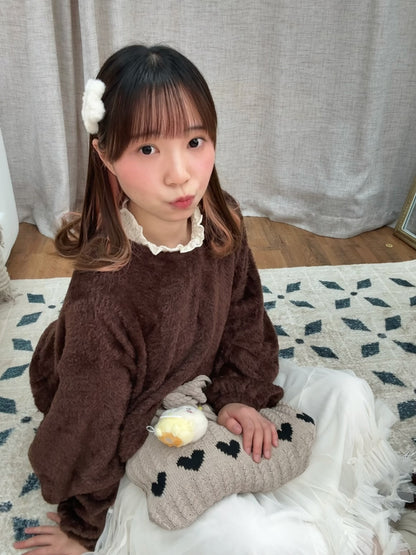 超可愛！心型圖案針織袋 🍞