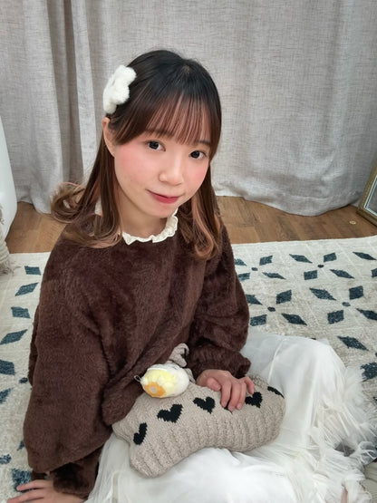 超可愛！心型圖案針織袋 🍞