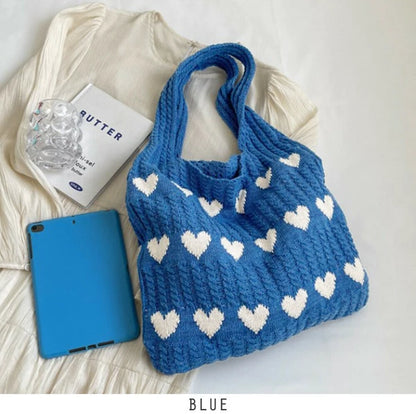 超可愛！心型圖案針織袋 🍞